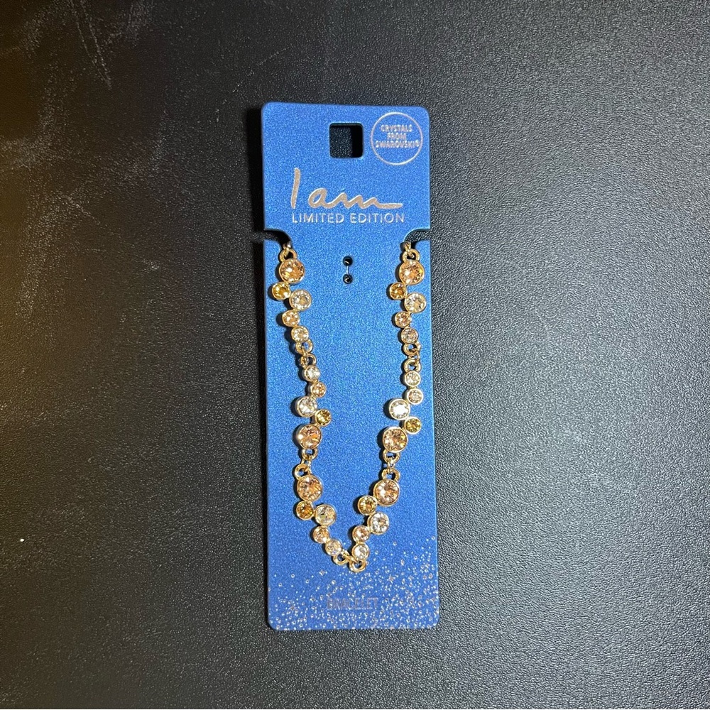 ☘️ 3 for $20! ☘️ I Am Brand Gold Bracelet with Crystals from Swarovski